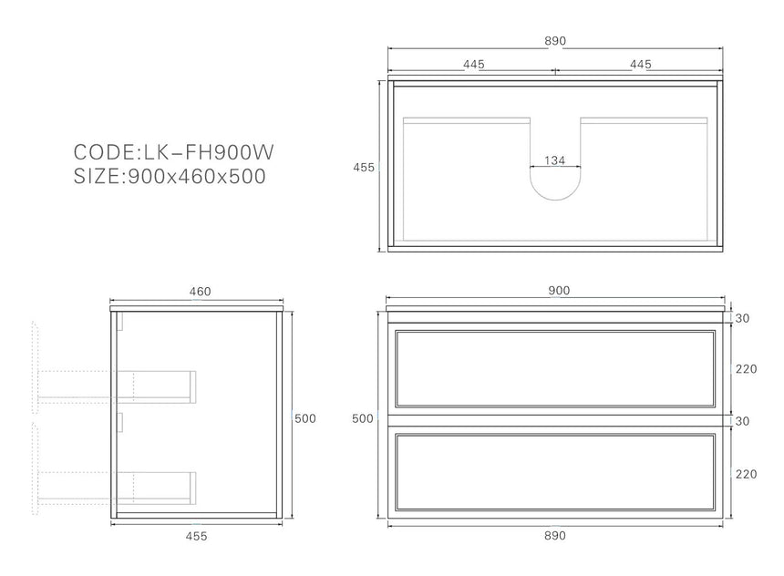 Hamilton Federation Prime Wall Hung Cabinet Matte White