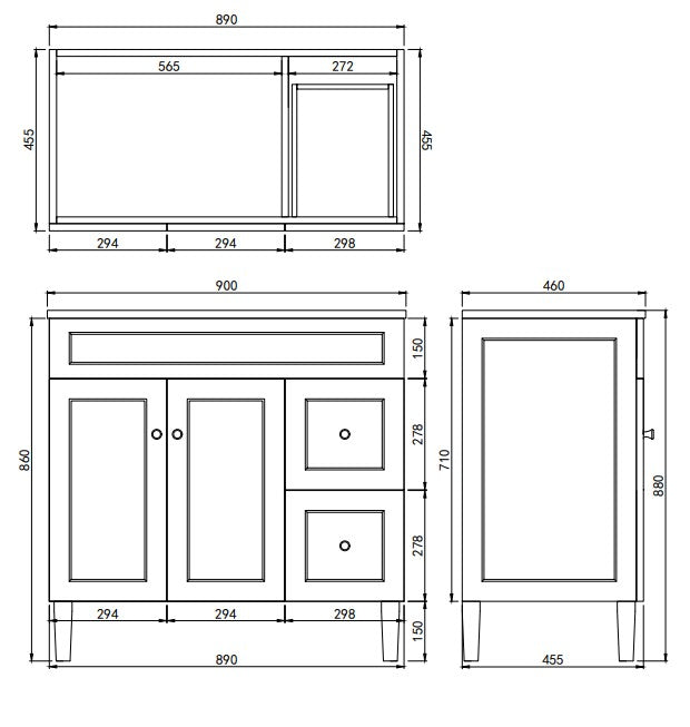 Harold Federation Free Standing Cabinet Matte Black