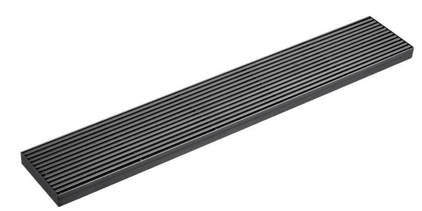 Lukka Electroplated Grills Drain Gun Metal / 600mm / Centre Outlet / Gun Metal / 800mm / Centre Outlet by Tilemall