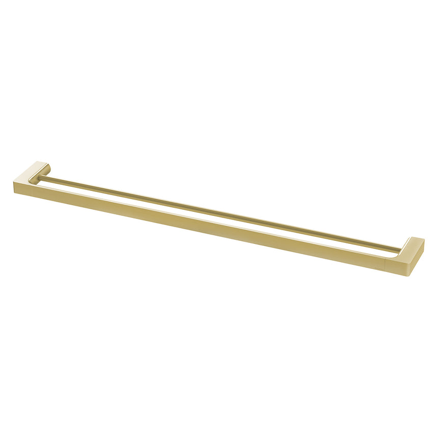 Phoenix Gloss Double Towel Rail 800mm Brushed Gold, product view