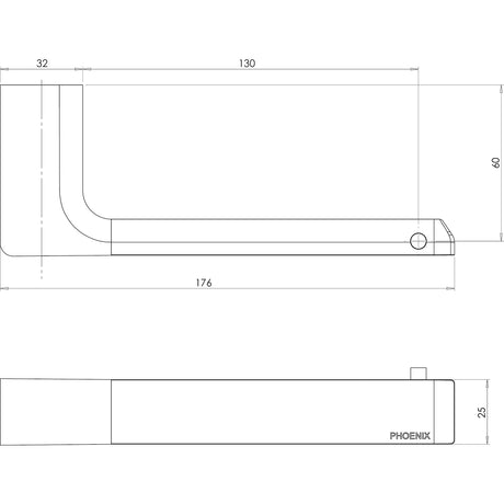 GS892_Gloss_Toilet_Roll_Holder_Line_Drawing