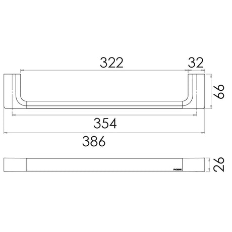 GS893_Gloss_Hand_Towel_Rail_Line_Drawing