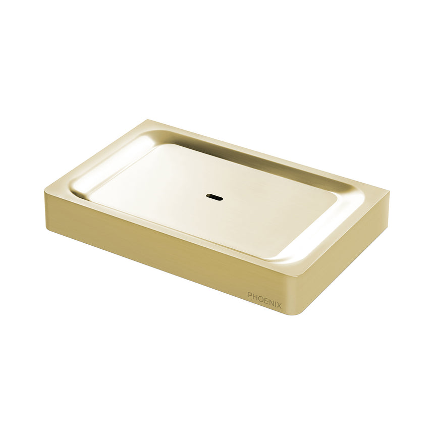 Phoenix Gloss Soap Dish Brushed Gold, product view