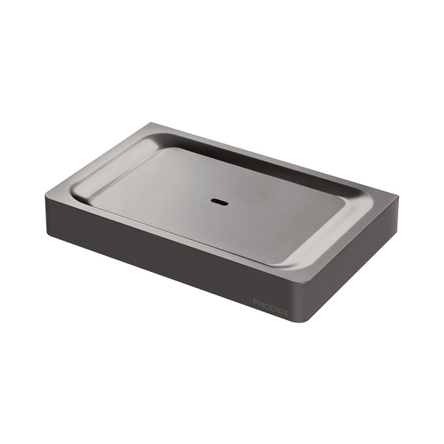 Phoenix Gloss Soap Dish Brushed Carbon, product view