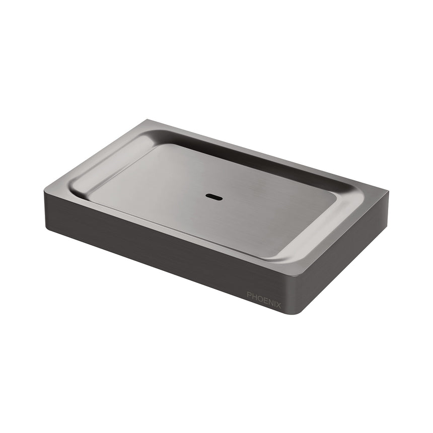 Phoenix Gloss Soap Dish Brushed Carbon, product view