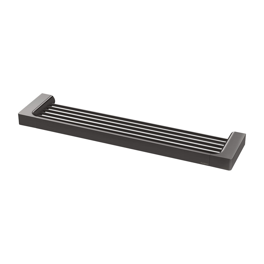 Phoenix Gloss Shower Shelf Brushed Carbon, product view