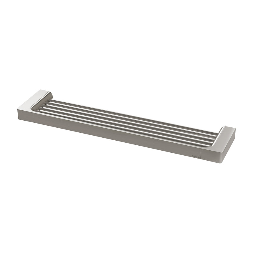 Phoenix Gloss Shower Shelf Brushed Nickel, product view