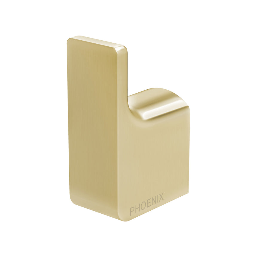 Phoenix Gloss Robe Hook Brushed Gold, product view
