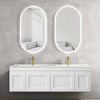 Hampton MKII Matte White Ceramic Top Double Basin Vanity