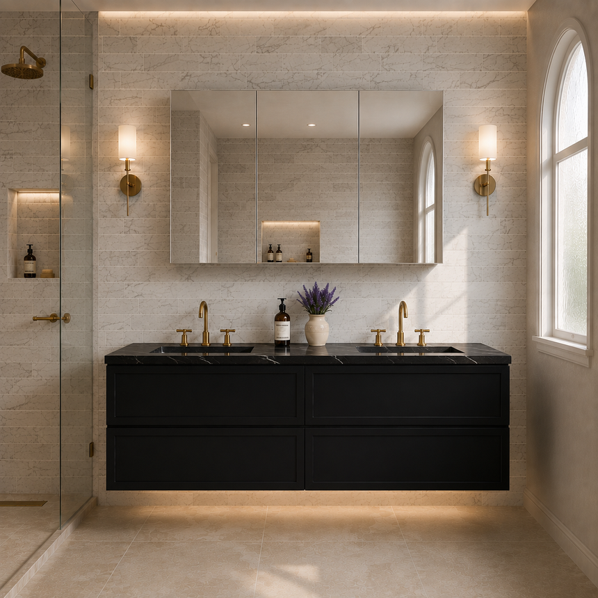 Hamilton Federation Prime Wall Hung Cabinet Matte Black