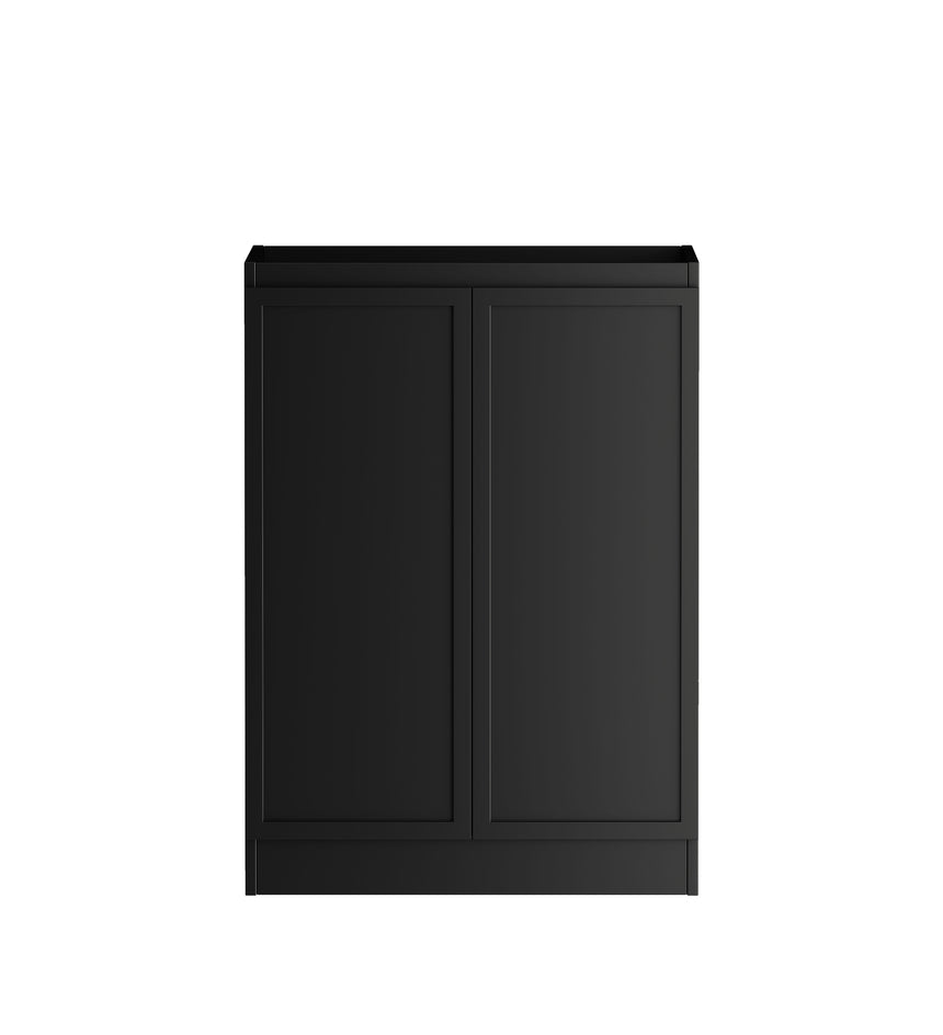 Otti Hampshire 630mm matte black two-door Shaker base cabinet, front view