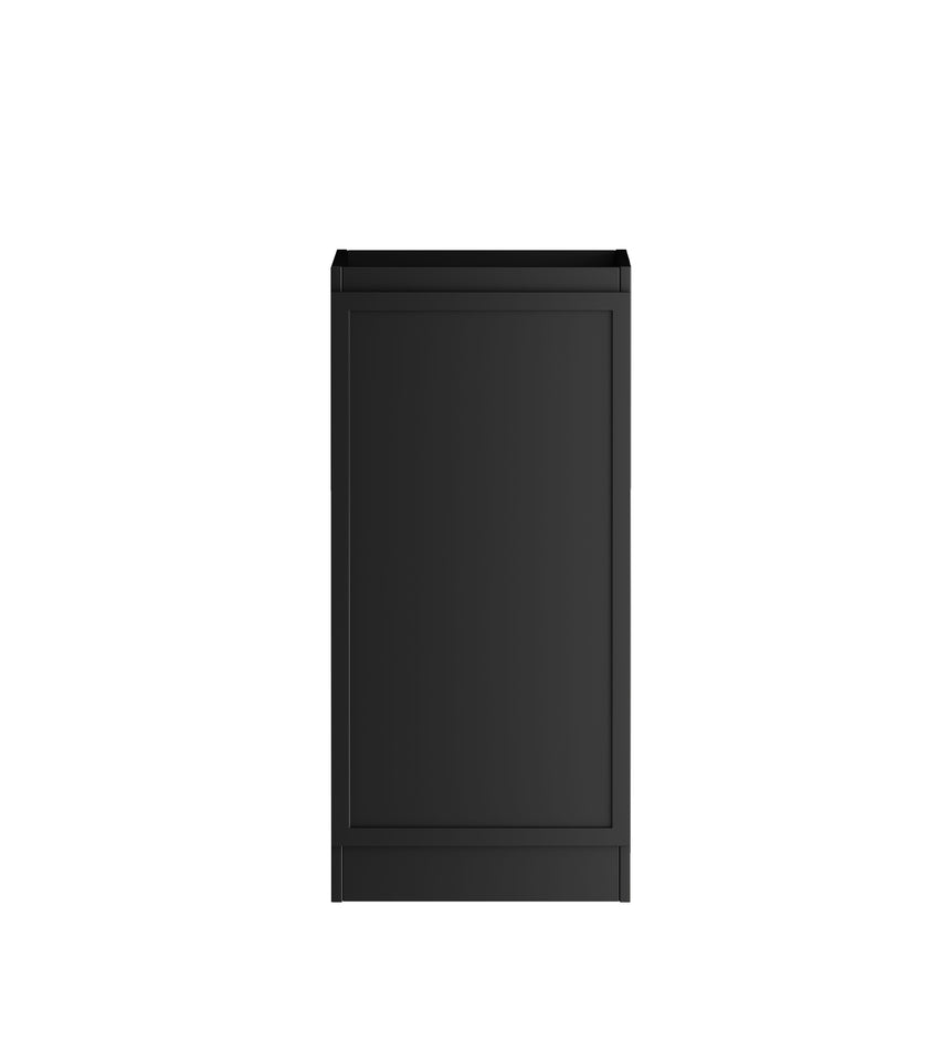 Otti Hampshire 415mm matte black one-door Shaker base cabinet, front view