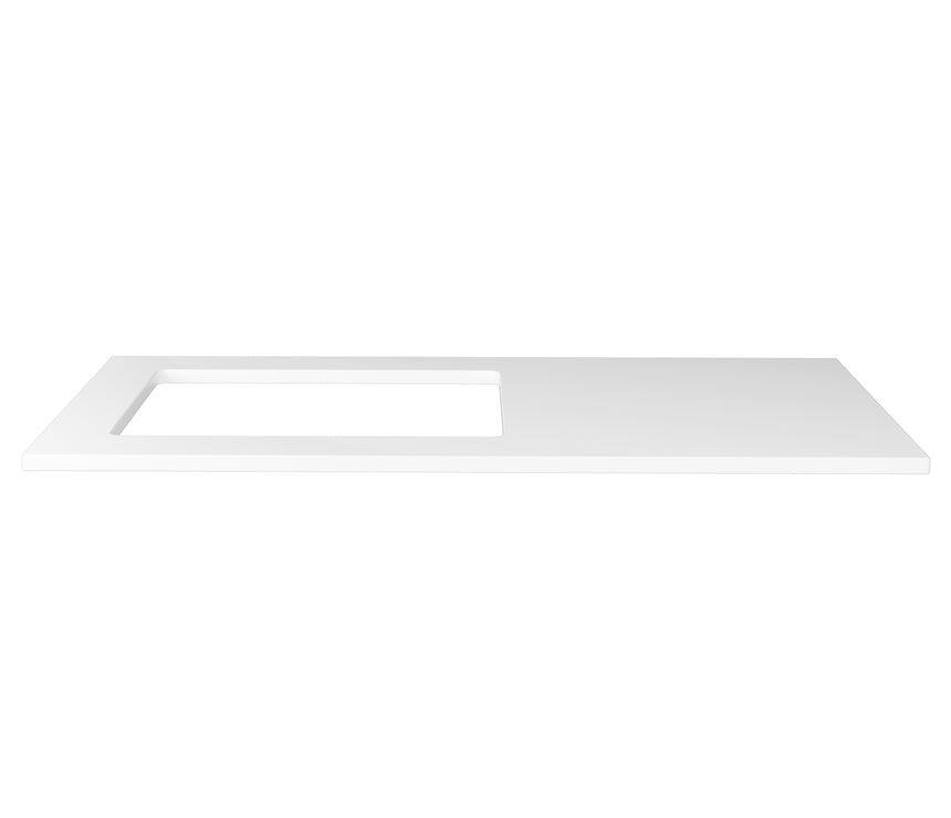 Pure White 1060mm stone laundry top with undermount sink cut-out