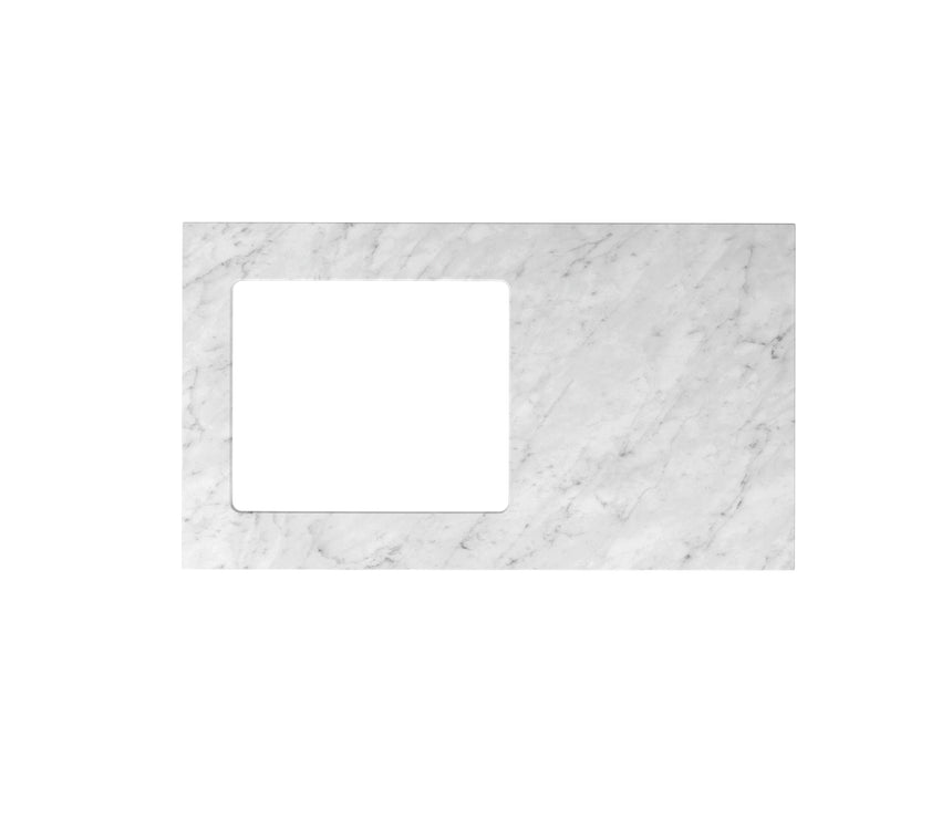 Natural Carrara White Marble 1060mm laundry top with undermount sink cut-out