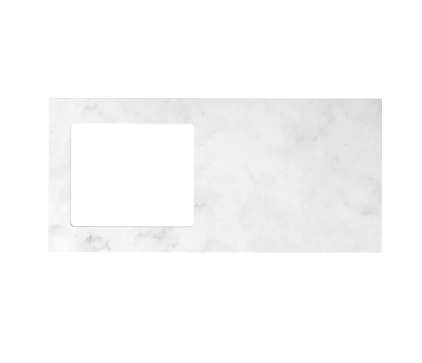 Solid Surface Carrara 1300mm laundry stone top with undermount sink cut-out