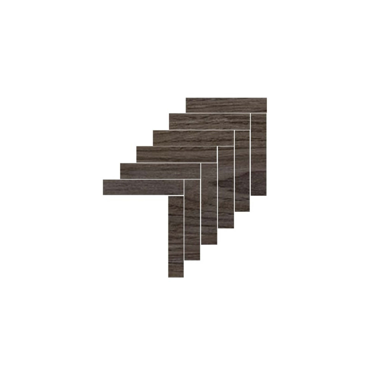 Hardwood Herringbone 352x422mm wolf grey timber-look tiles in herringbone pattern layout by Tilemall