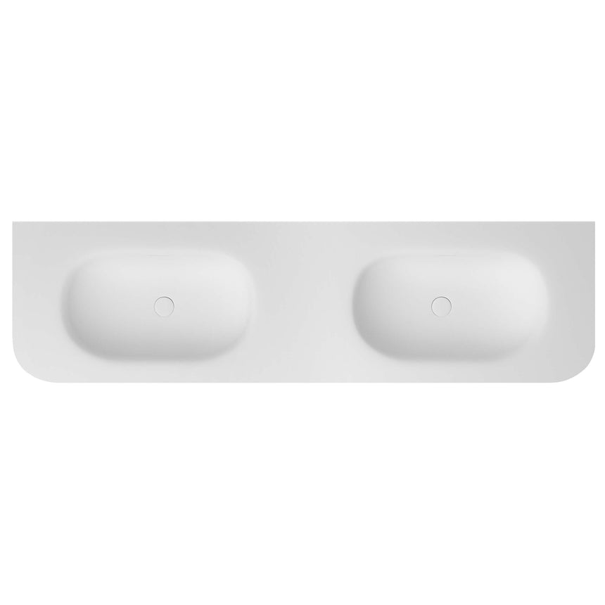 Havana Sable Walnut Fluted Wall Hung Double Basin Vanity Chloe Silk Top