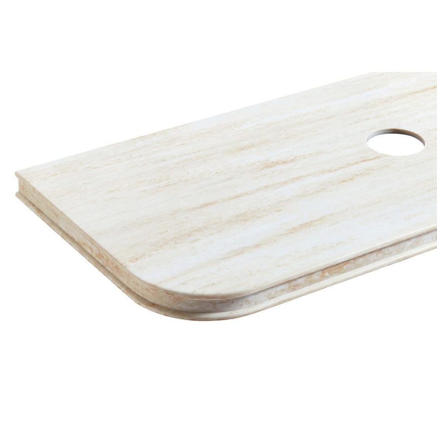 Havana Woodland Oak Fluted Wall Hung Double Basin Vanity 50mm English Edge Top Vanity Otti Australia