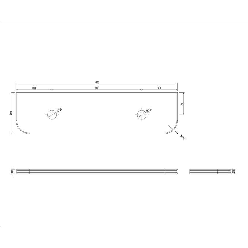Havana Woodland Oak Fluted Wall Hung Double Basin Vanity 50mm English Edge Top Vanity Otti Australia