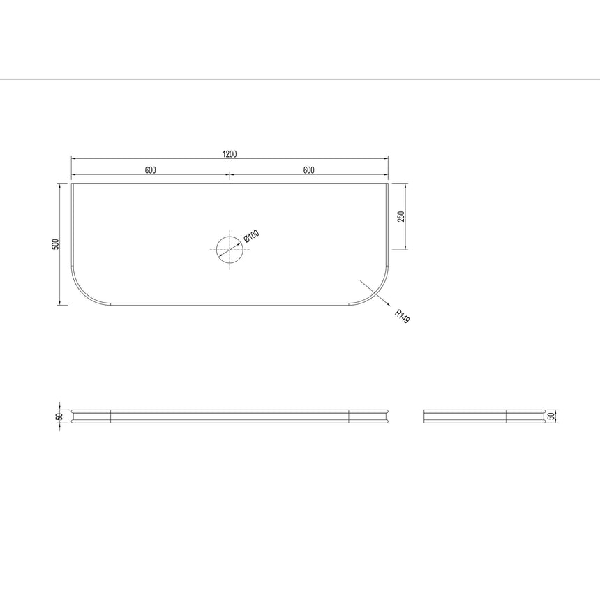 Havana Woodland Oak Fluted Wall Hung Single Basin Vanity 50mm English Edge Top