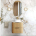 Havana Woodland Oak Fluted Wall Hung Single Basin Vanity Ultra Delux Stone Top