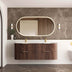 Havana Sable Walnut Fluted Wall Hung Double Basin Vanity Chloe Silk Top