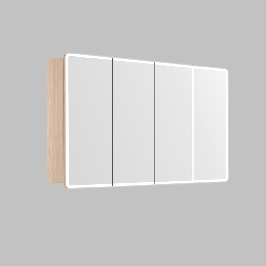 Lukka Avola PVC Triple LED Shaving Cabinet technical dimensions diagram 1500x750mm for Avola four-door LED cabinet by Tilemall