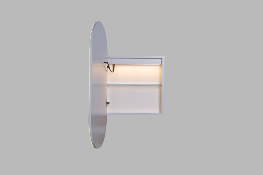 Lukka Allison Triple LED Shaving Cabinet allison LED shaving cabinet 450mm 900mm side profile with warm LED strip by Tilemall