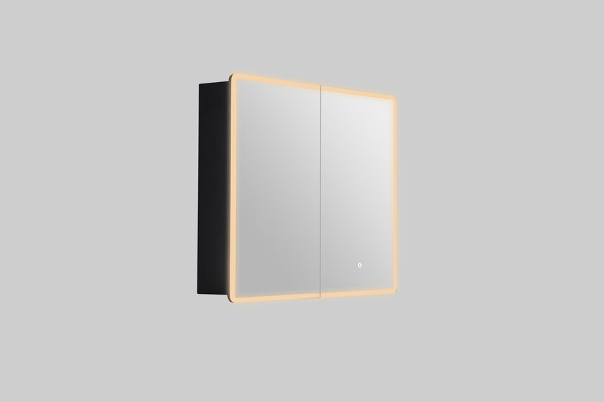 Avola PVC Triple LED Shaving Cabinet technical dimensions diagram for Lukka Avola 900x750mm triple-door shaving cabinet by Tilemall