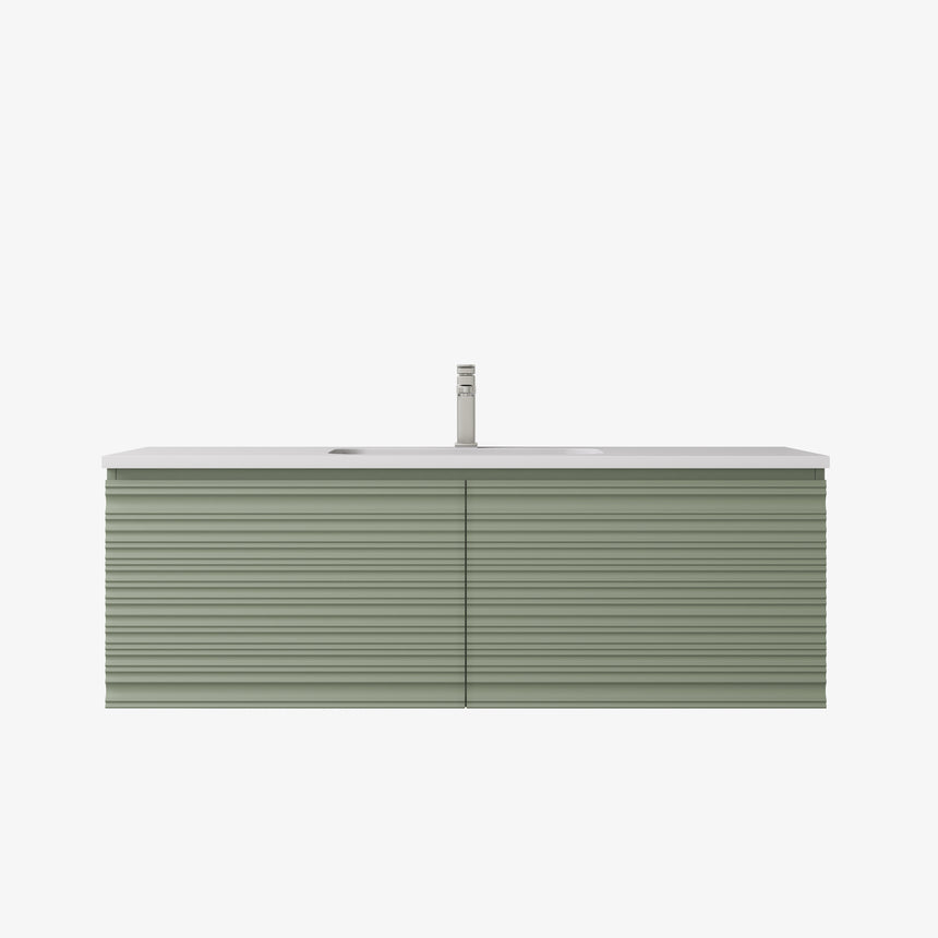 Sedona Fluted Wall Hung Cabinet Olive Green