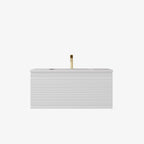 Sedona Fluted Wall Hung Cabinet Matte White