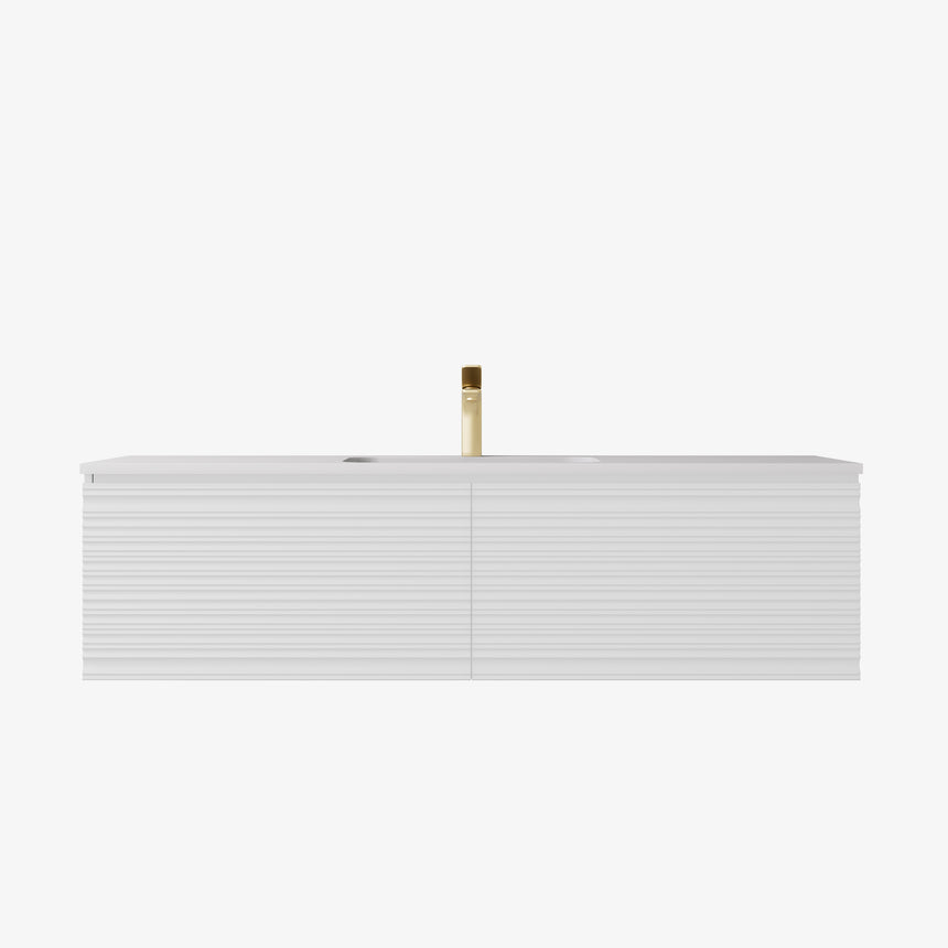 Sedona Fluted Wall Hung Cabinet Matte White