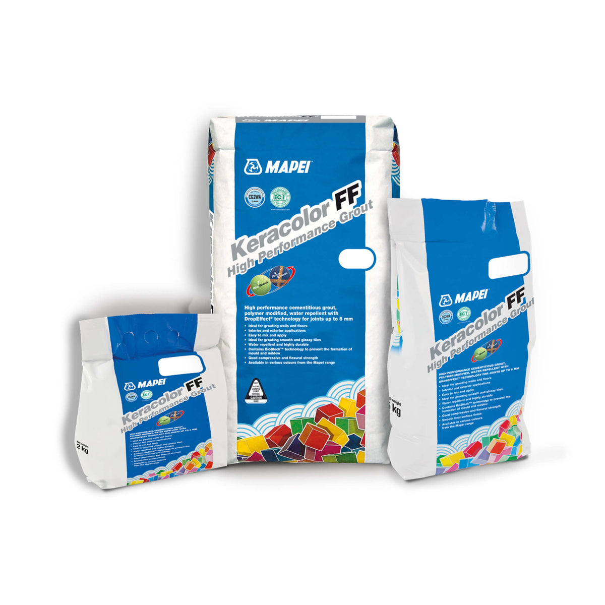 Mapei Keracolor FF 20kg white grout 20kg bag by Tilemall, high performance cementitious grout for tiles