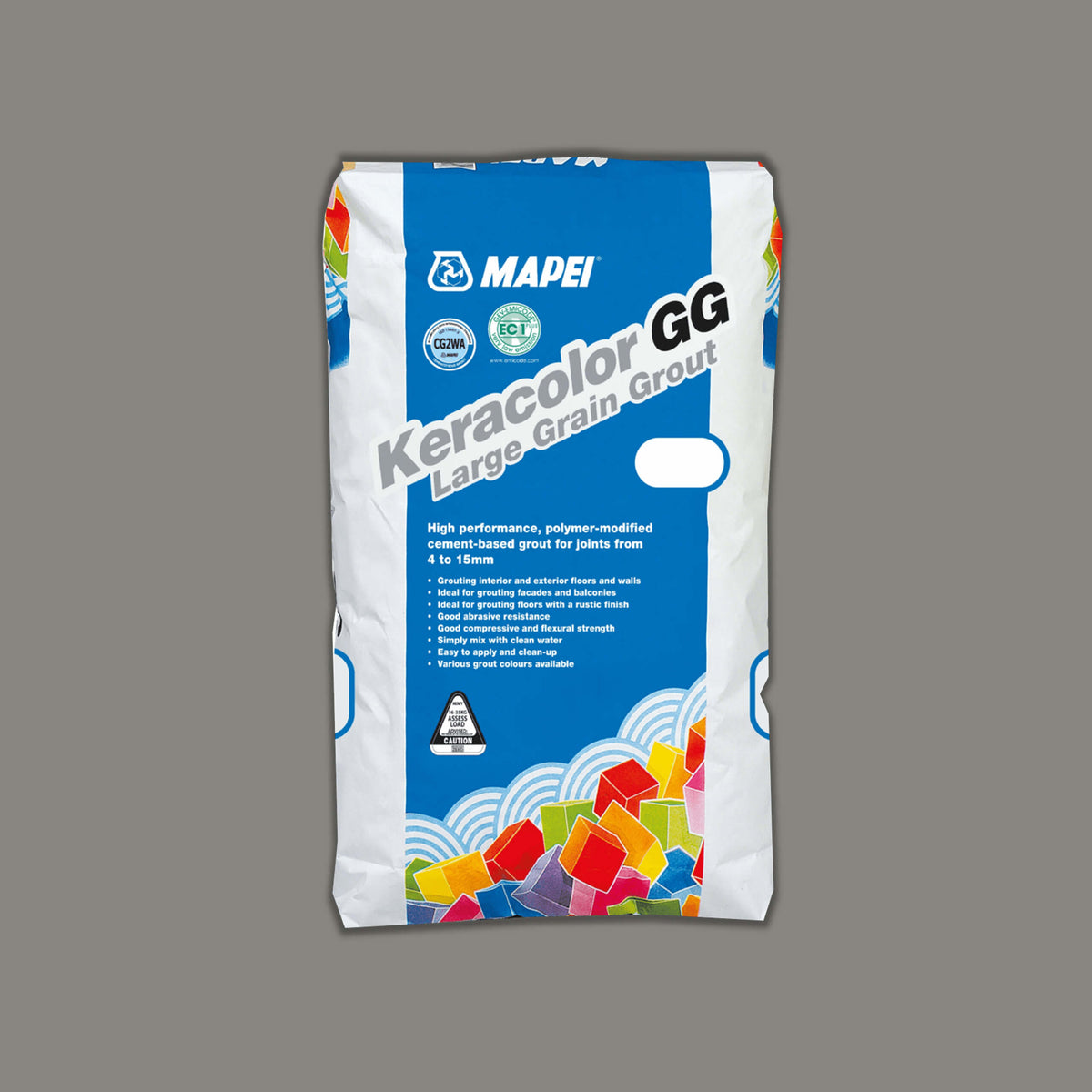 Mapei Keracolor GG 20kg cement grey large grain grout bag by Tilemall