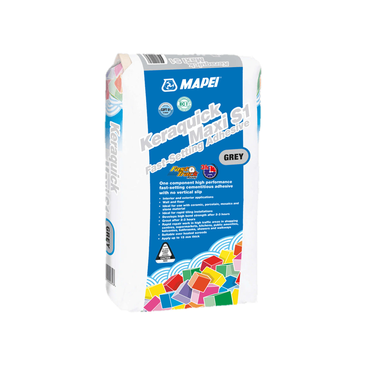 Mapei Cement Based Adhesives Fast Set 20kg Keraquick Maxi S1 fast-setting cement tile adhesive 20kg bag, grey by Tilemall