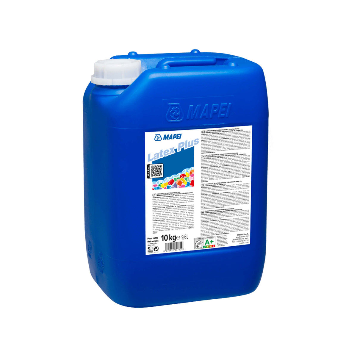 Mapei Latex Plus 10kg substrate additive 10kg blue jerry can by Tilemall