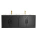 Laguna MK II Black Oak Wall Hung Double Basin Vanity Ceramic Top