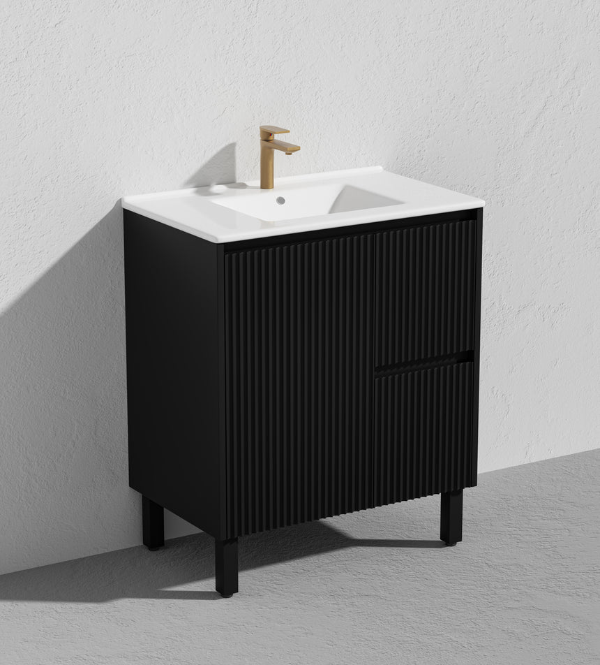 Crete Modern Free Standing Cabinet Matte Black