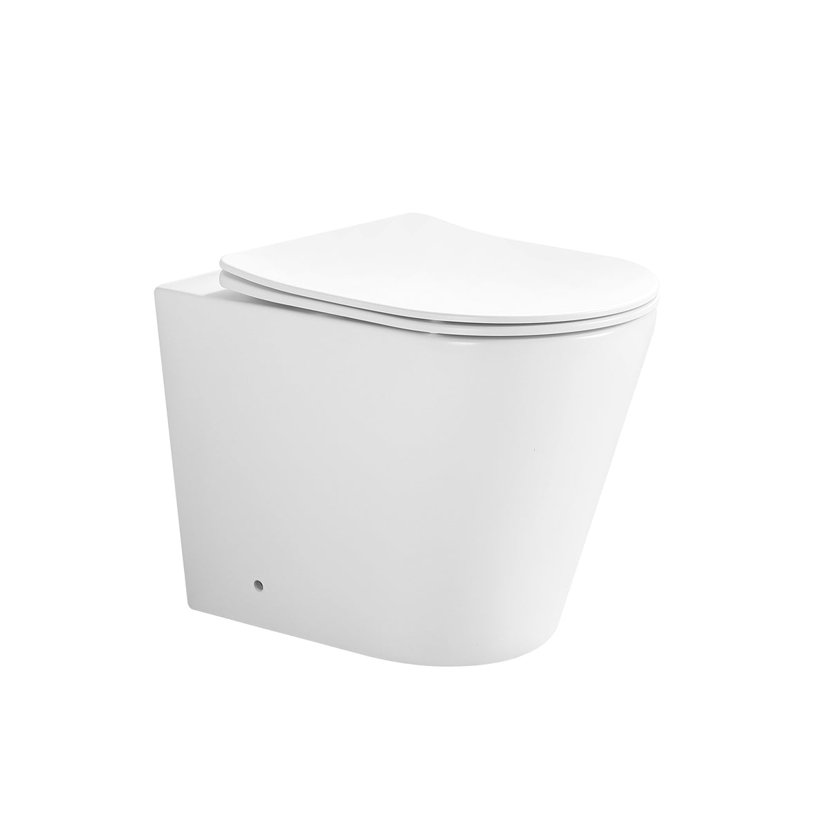 Lukka Acadia Tornado Rimless Wall Faced Floor Pan Matte White by Tilemall