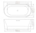 Agena Acrylic Freestanding bath Overflow 1205mm Gloss White