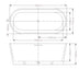 Agena Acrylic Freestanding bath Overflow 1300mm Gloss White