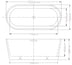 Agena Acrylic Freestanding bath Overflow 1500mm Gloss White