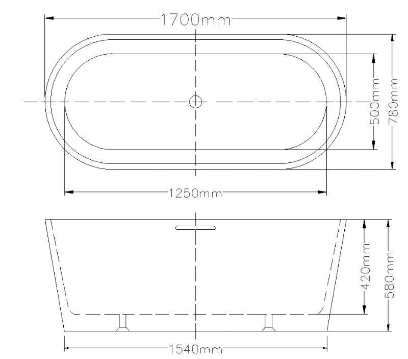 Lukka Agena Acrylic Freestanding bath Overflow 1700mm Gloss White by Tilemall