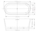 Agena Acrylic Freestanding bath Overflow 1700mm Gloss White