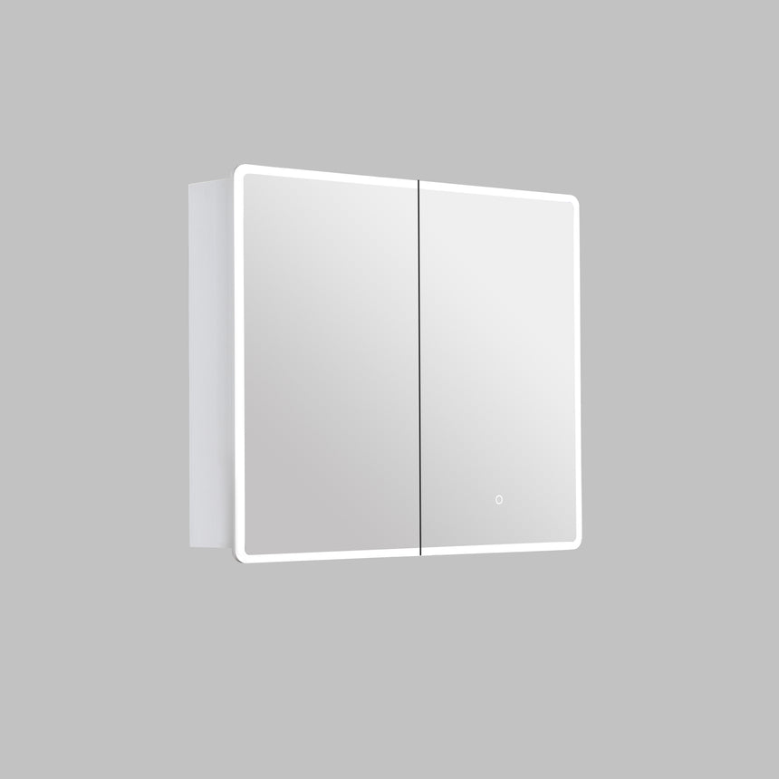 Avola PVC Triple LED Shaving Cabinet technical dimensions diagram for Lukka Avola 750x700mm two-door cabinet by Tilemall