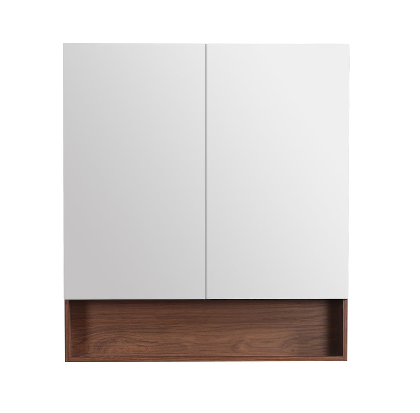 Lukka Clark Plywood 900x1000mm two-door shaving cabinet by Tilemall with mirrored doors and open shelf base