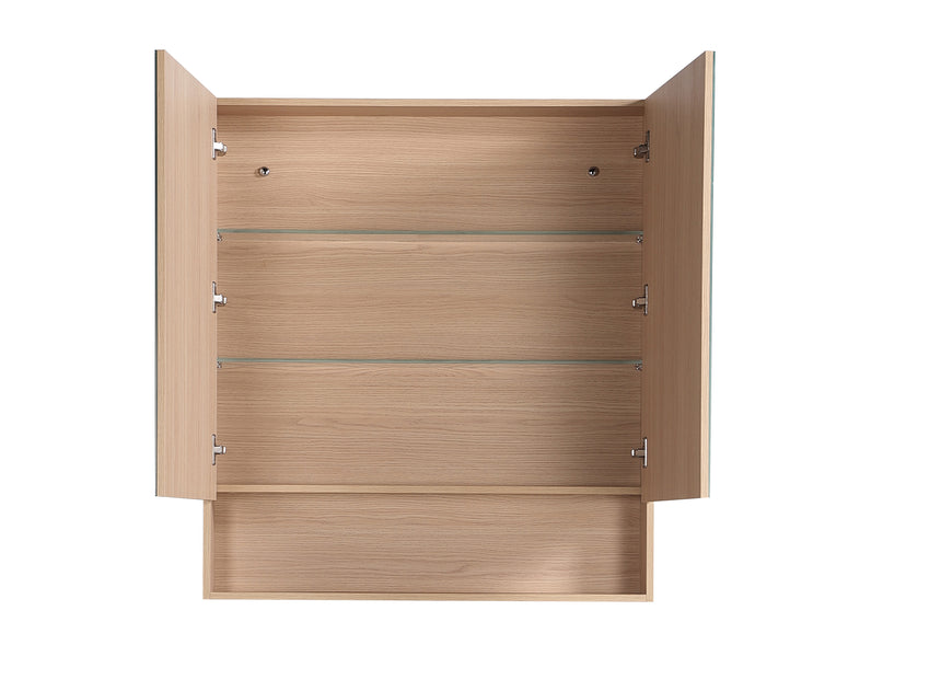 Lukka technical dimensions diagram for Clark Plywood 900mm shaving cabinet by Tilemall