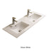 Crete Fine Ceramic Counter Top Double Bowl Gloss white with Overflow 1200mm