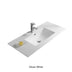 Crete Fine Ceramic Counter Top One Tap Hole Gloss white with Overflow 1200mm