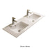 Crete Fine Ceramic Counter Top Double Bowl Gloss white with Overflow 1500mm